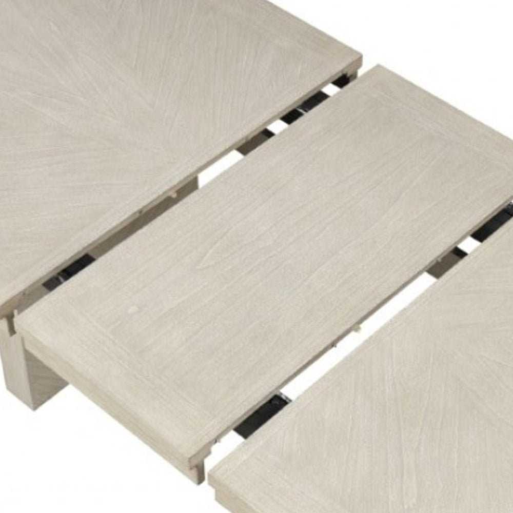Hagy Dining Table | 76-94" Extendable Top | Natural Brown Panel Legs