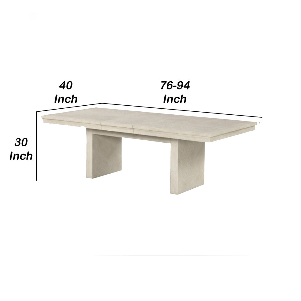 Hagy Dining Table | 76-94" Extendable Top | Natural Brown Panel Legs
