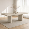 Hagy Dining Table | 76-94" Extendable Top | Natural Brown Panel Legs