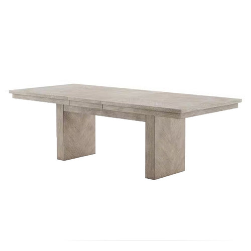 Hagy Dining Table | 76-94" Extendable Top | Natural Brown Panel Legs