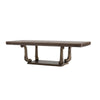 Hama Dining Table | 108" Top w Scrolled Pedestal Base | Oak Brown