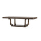 Hama Dining Table | 108" Top w Scrolled Pedestal Base | Oak Brown
