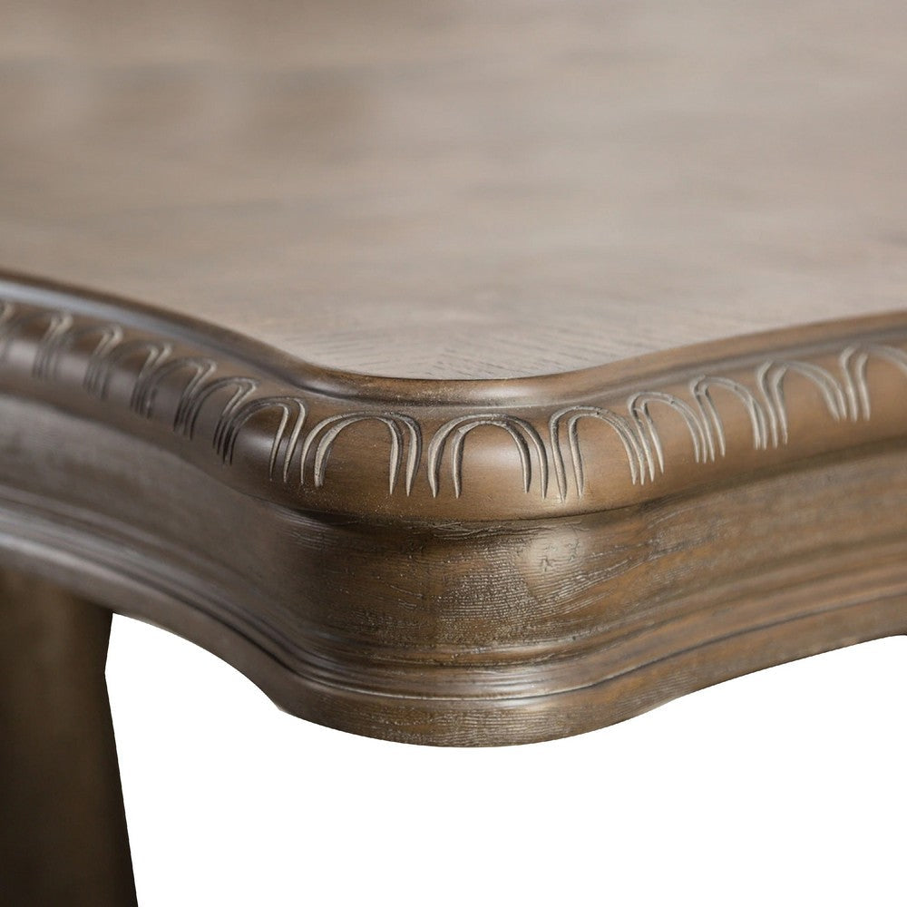 Hama Dining Table | 108’’ Top w Scrolled Pedestal Base | Oak Brown BM342628