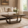 Hama Dining Table | 108" Top w Scrolled Pedestal Base | Oak Brown