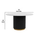 Voa Dining Table | 54’’ Round | White Marble Top | Black Reeded Base BM342629