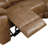 Kius Manual Recliner Sectional Sofa | Console | Tufted Brown Faux Leather BM342630