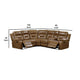 Kius Manual Recliner Sectional Sofa | Console | Tufted Brown Faux Leather BM342630