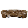 Kius Manual Recliner Sectional Sofa | Console | Tufted Brown Faux Leather