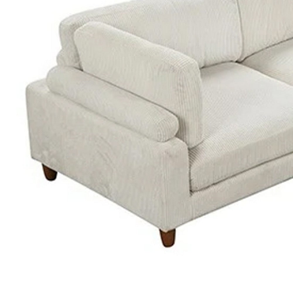 Fera Modular Sectional Sofa w Adjustable Back in Beige Corduroy | 89’’ BM342631