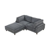 Fera Modular Sectional Sofa w Adjustable Back in Gray Corduroy | 89’’ BM342632
