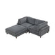 Fera Modular Sectional Sofa w Adjustable Back in Gray Corduroy | 89’’ BM342632