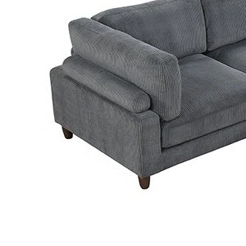 Fera Modular Sectional Sofa w Adjustable Back in Gray Corduroy | 89’’ BM342632