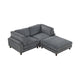 Fera Modular Sectional Sofa w Adjustable Back in Gray Corduroy | 89"