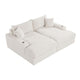 Teya Double Chaise Sofa | 2 Pillows | White Chenille Upholstery | 94’’ BM342634
