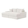 Teya Double Chaise Sofa | 2 Pillows | White Chenille Upholstery | 94’’ BM342634