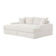 Teya Double Chaise Sofa | 2 Pillows | White Chenille Upholstery | 94’’ BM342634