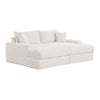 Teya Double Chaise Sofa | 2 Pillows | White Chenille Upholstery | 94"