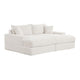 Teya Double Chaise Sofa | 2 Pillows | White Chenille Upholstery | 94"