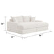 Teya Double Chaise Sofa | 2 Pillows | White Chenille Upholstery | 94’’ BM342634