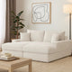 Teya Double Chaise Sofa | 2 Pillows | White Chenille Upholstery | 94"