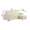 Seya Sleeper L Sectional Sofa | Storage Chaise | Beige Corduroy | 93’’ BM342635