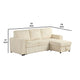 Seya Sleeper L Sectional Sofa | Storage Chaise | Beige Corduroy | 93’’ BM342635