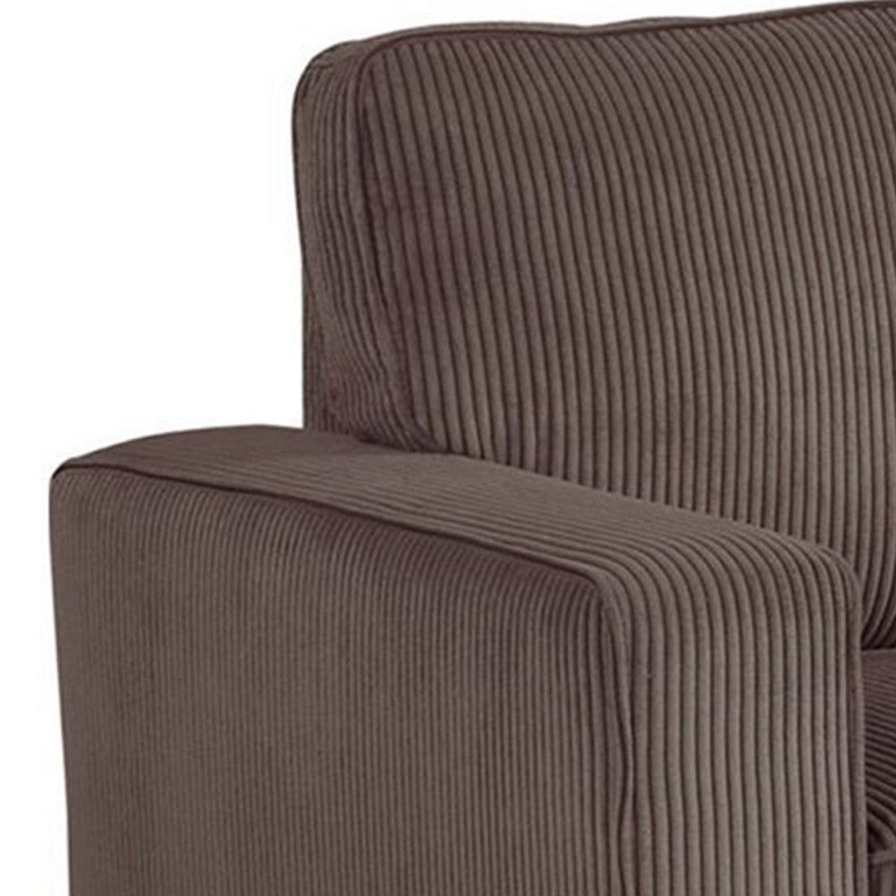 Seya Sleeper L Sectional Sofa | Storage Chaise | Brown Corduroy | 93"