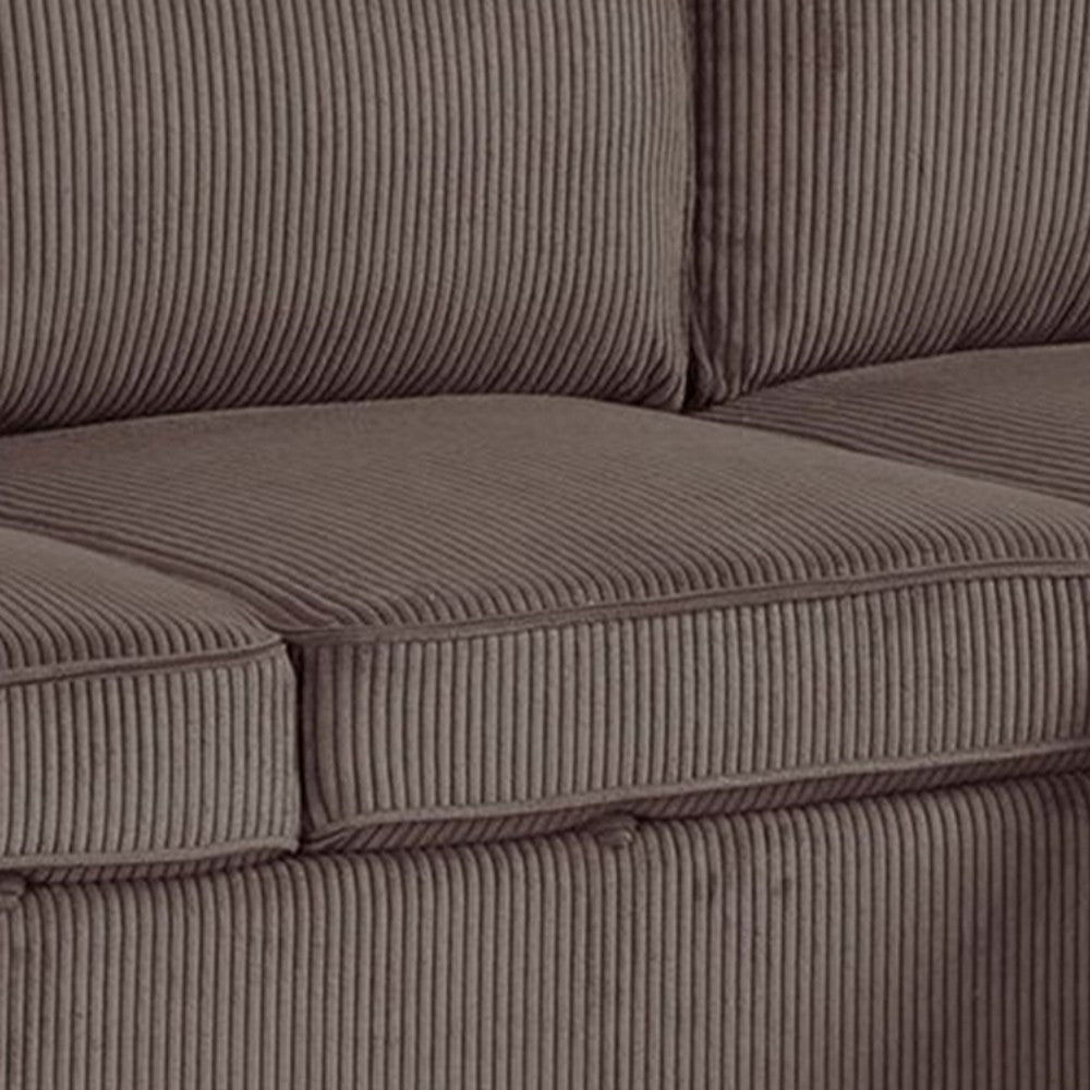 Seya Sleeper L Sectional Sofa | Storage Chaise | Brown Corduroy | 93’’ BM342636