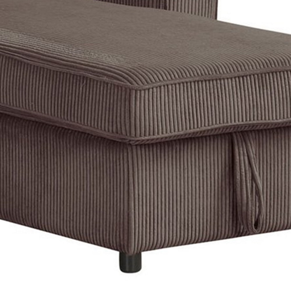 Seya Sleeper L Sectional Sofa | Storage Chaise | Brown Corduroy | 93"