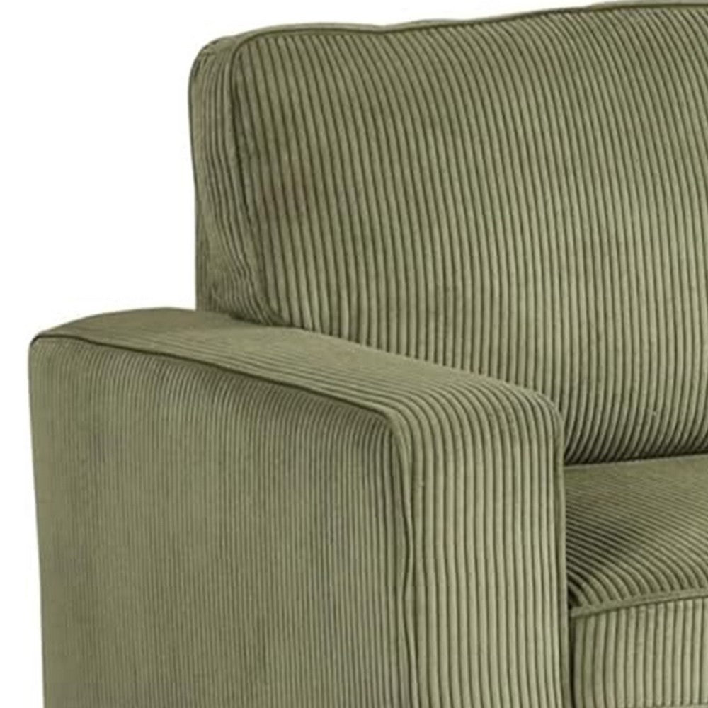Seya Sleeper L Sectional Sofa | Storage Chaise | Green Corduroy | 93"
