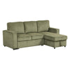 Seya Sleeper L Sectional Sofa | Storage Chaise | Green Corduroy | 93"