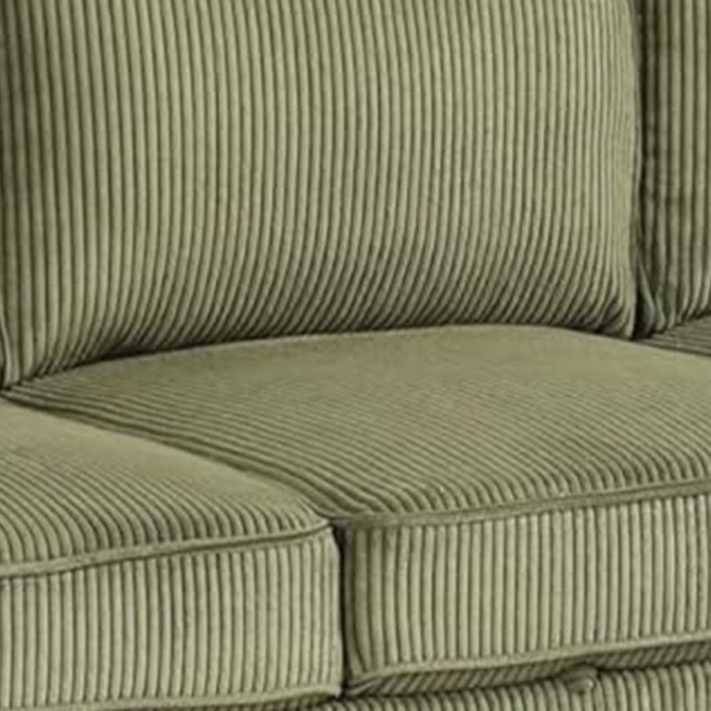 Seya Sleeper L Sectional Sofa | Storage Chaise | Green Corduroy | 93"