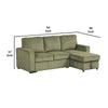 Seya Sleeper L Sectional Sofa | Storage Chaise | Green Corduroy | 93’’ BM342637