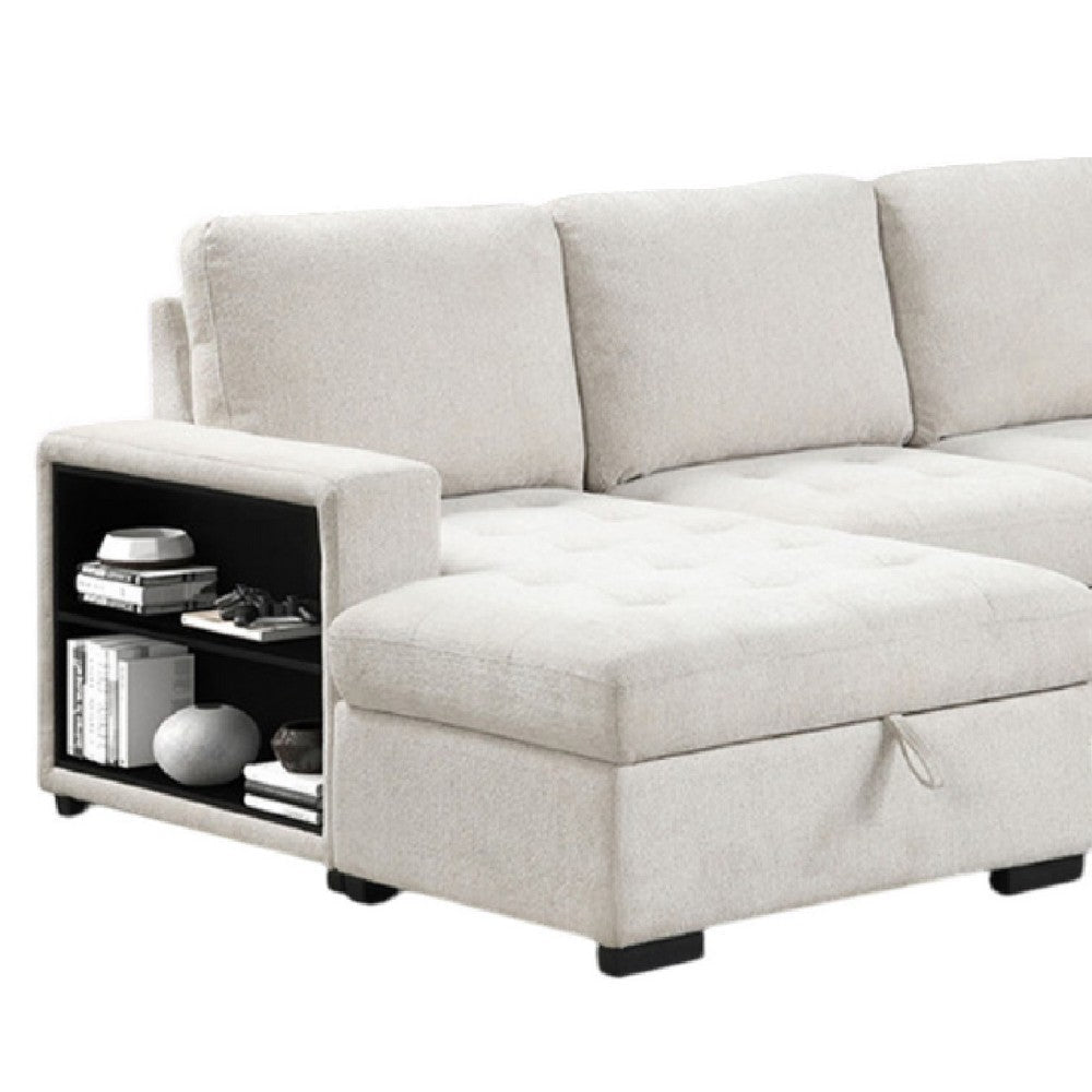 Stila Sleeper Sectional Sofa w Storage Chaise | 128’’ Beige BM342638