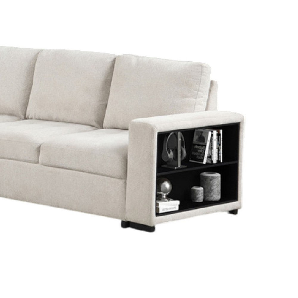 Stila Sleeper Sectional Sofa w Storage Chaise | 128’’ Beige BM342638