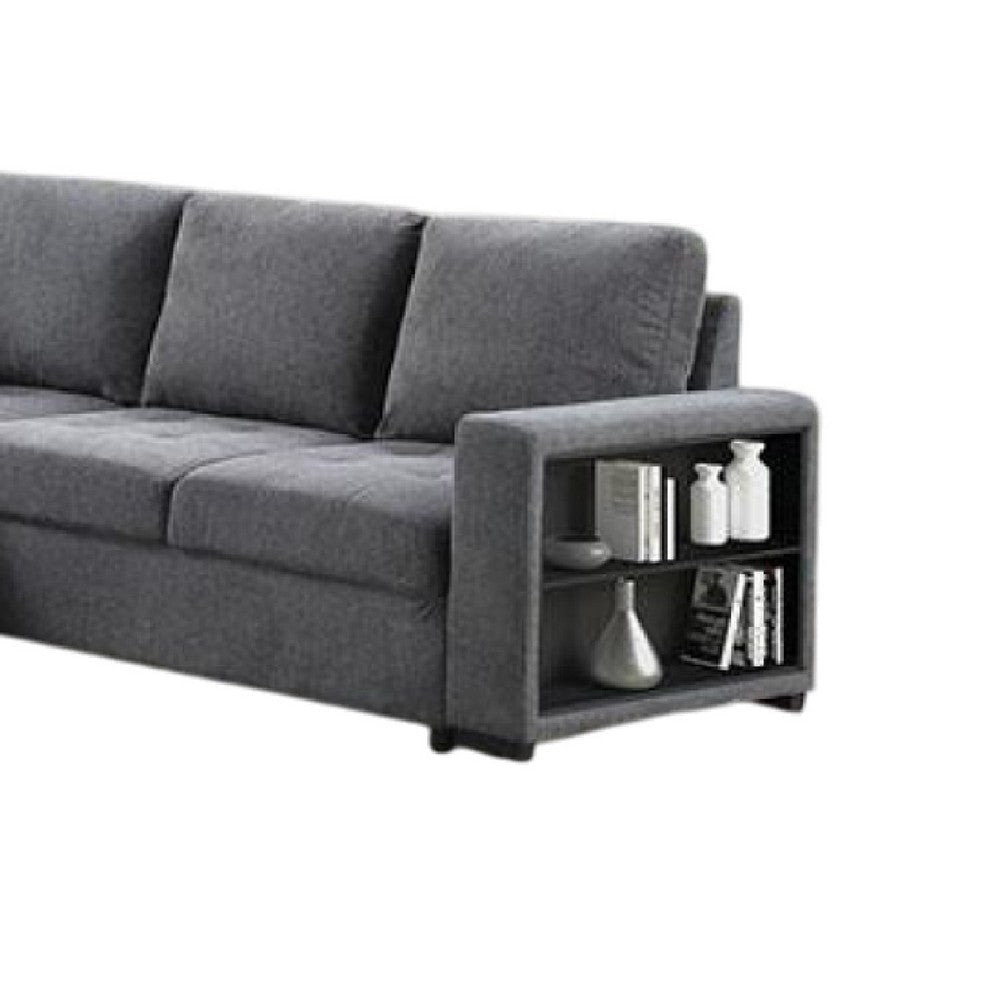 Stila Sleeper Sectional Sofa w Storage Chaise | 128’’ Dark Gray BM342639