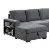 Stila Sleeper Sectional Sofa w Storage Chaise | 128’’ Dark Gray BM342639