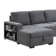 Stila Sleeper Sectional Sofa w Storage Chaise | 128’’ Dark Gray BM342639
