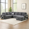 Stila Sleeper Sectional Sofa w Storage Chaise | 128" Dark Gray