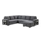 Stila Sleeper Sectional Sofa w Storage Chaise | 128" Dark Gray