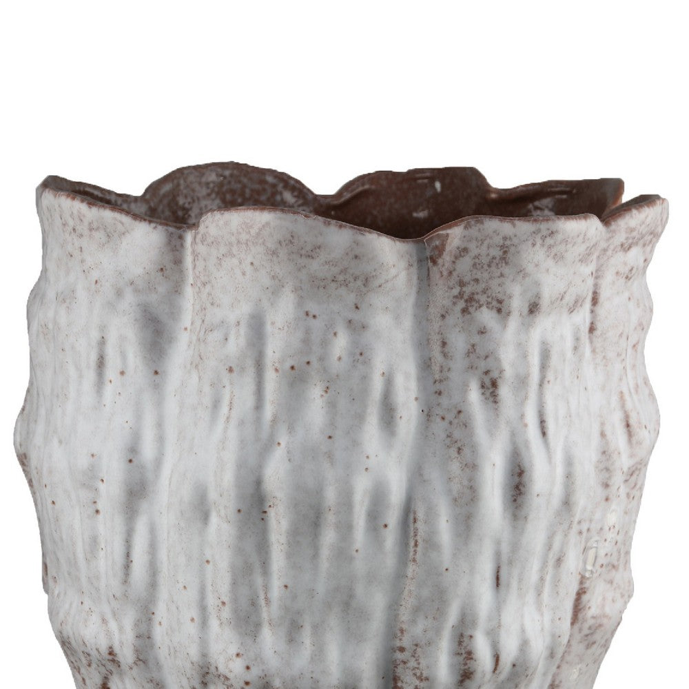 Decorative Vase | Gray Ceramic | Rustic Weathered Finish | 23" Tall