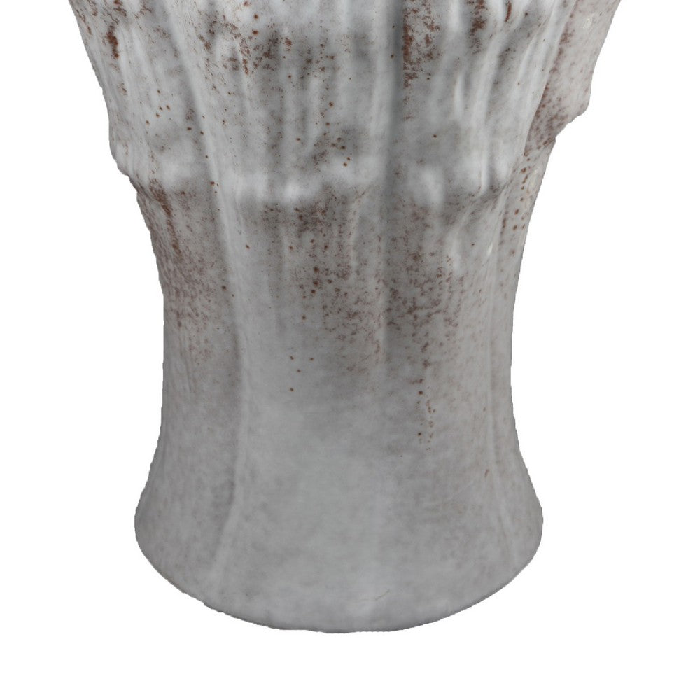 Decorative Vase | Gray Ceramic | Rustic Weathered Finish | 23" Tall
