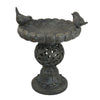 Bird Bath | Bronze Finished Resin Pedestal | Wide Scalloped Bowl | 22"
