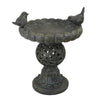Bird Bath | Bronze Finished Resin Pedestal | Wide Scalloped Bowl | 22"