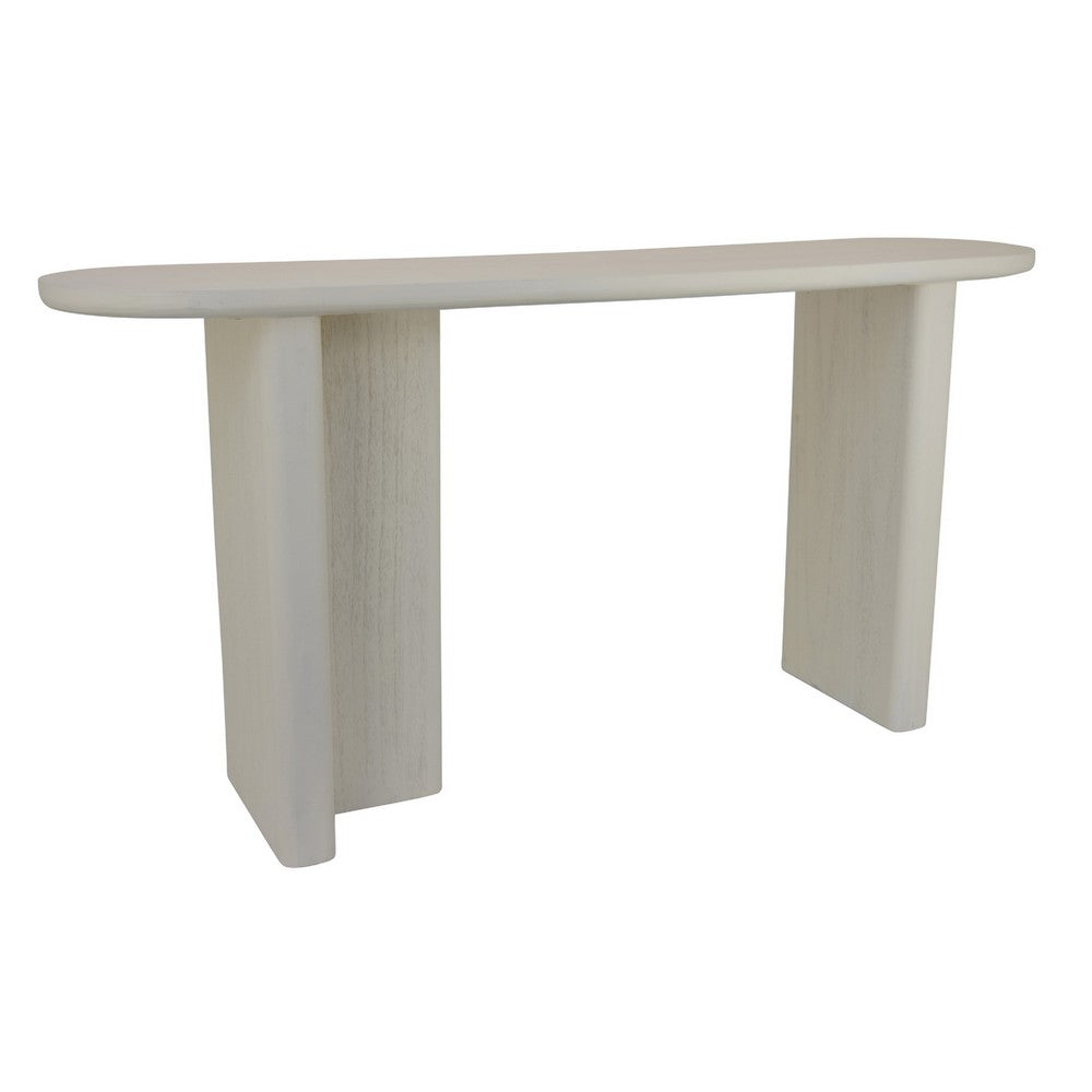 Console Table | White Wood | 63" Rectangular Top w Minimalist Legs