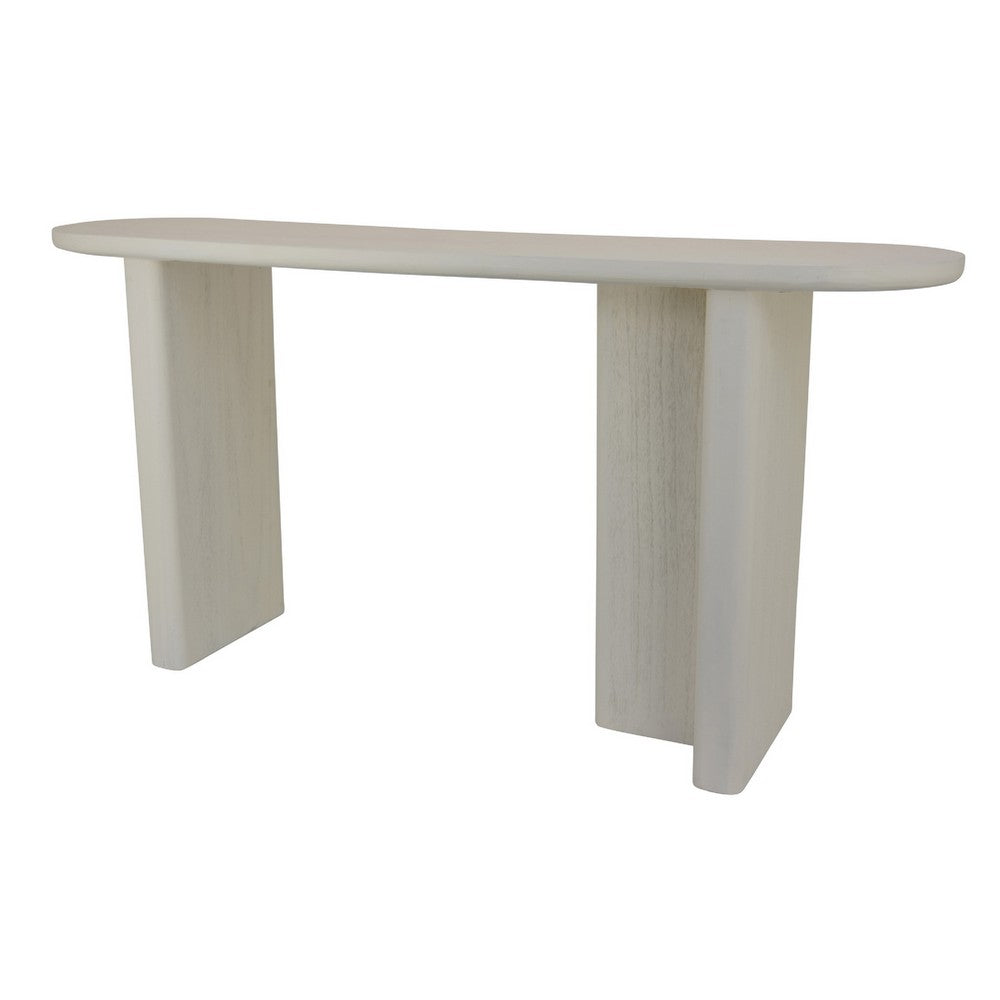 Console Table | White Wood | 63" Rectangular Top w Minimalist Legs