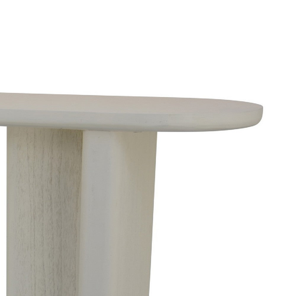 Console Table | White Wood | 63" Rectangular Top w Minimalist Legs