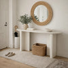 Console Table | White Wood | 63" Rectangular Top w Minimalist Legs