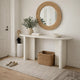Console Table | White Wood | 63" Rectangular Top w Minimalist Legs