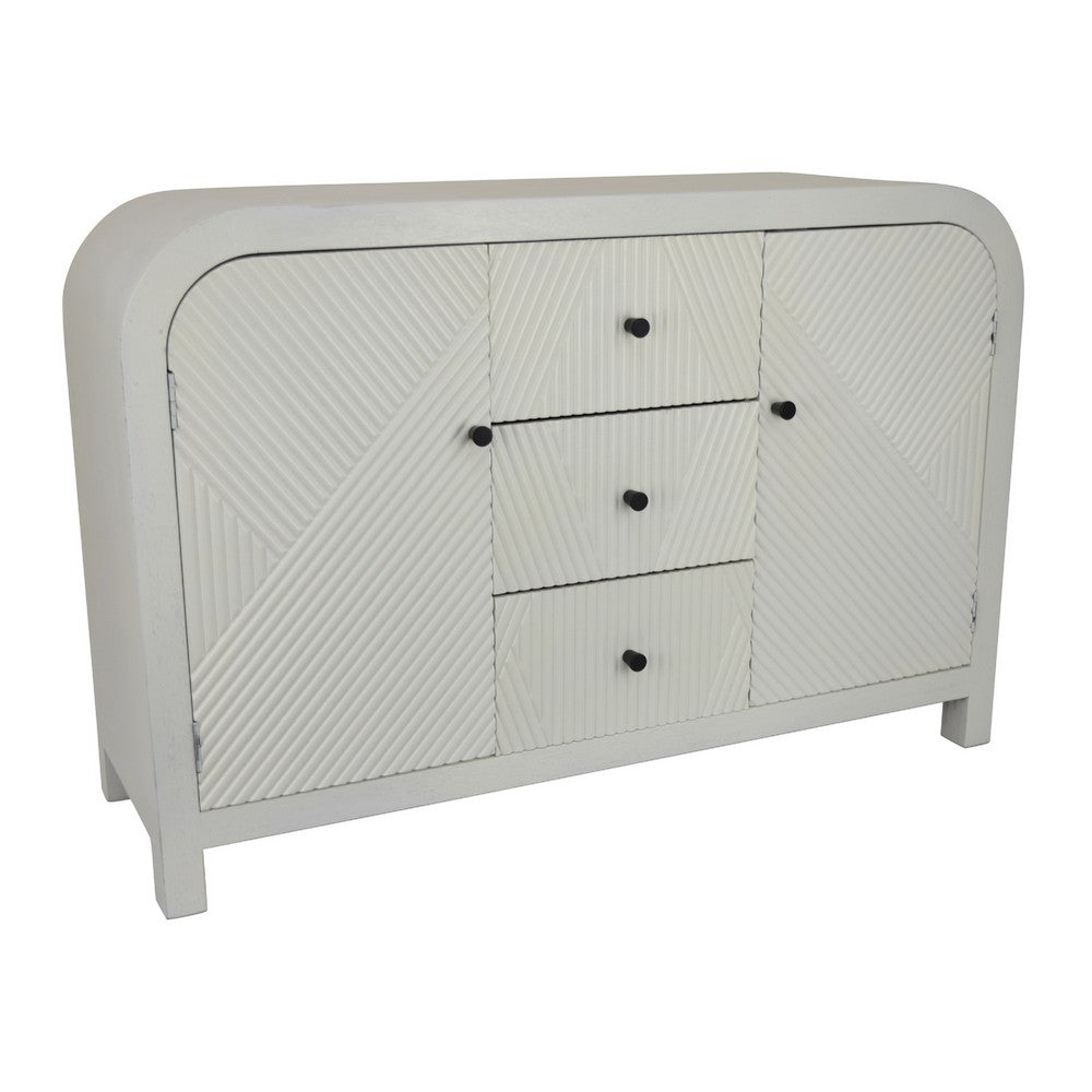 Jack Credenza Sideboard | White Wood | 2 Cabinets & 3 Drawers | 47"